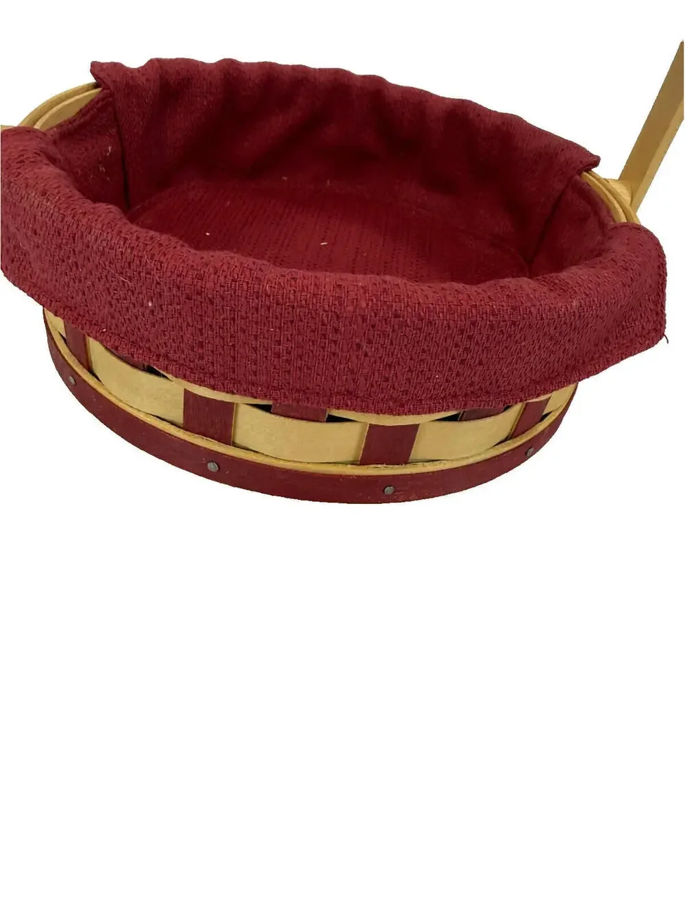 2006 Longaberger Small Pie Basket w/Paprika (Red) Liner 7